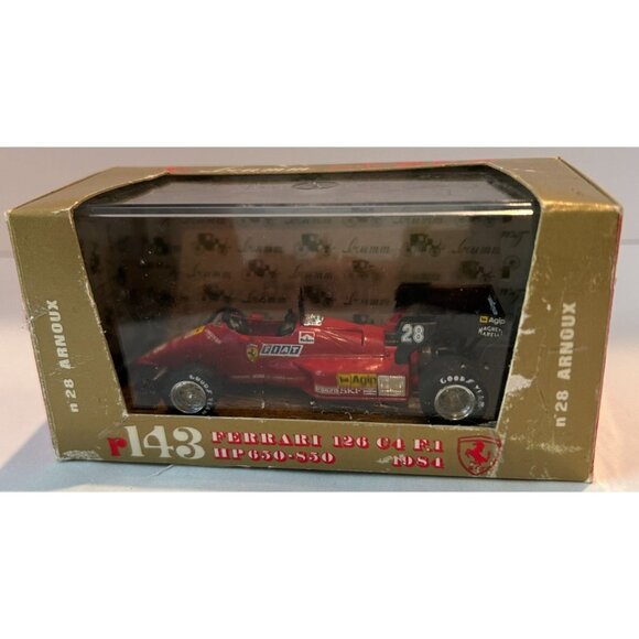 NEW in Box 1984 Ferrari 126 C4 F.1 650-850 HP Die Cast 1:43 Racing Car Brumm Oro - Picture 1 of 7